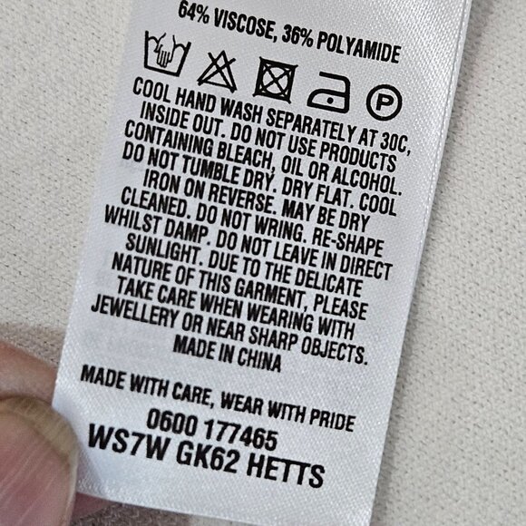 Ted Baker London Knit Cardigan Size Small Ribbed Open-Front White Ribbed Detail - Picture 7 of 9